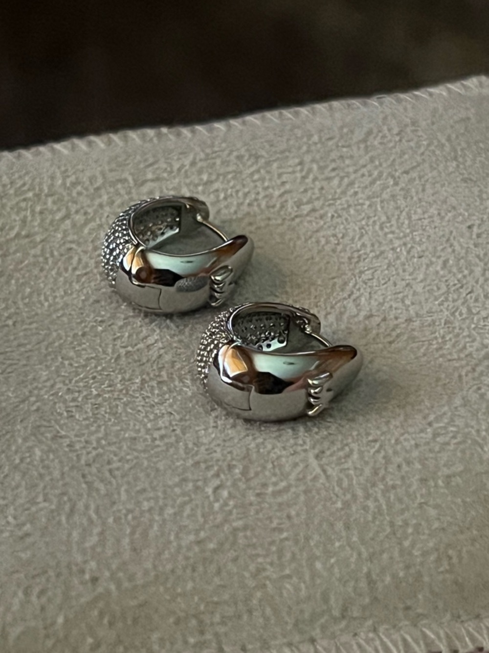 Michael Kors Precious Metal-Plated Brass Pavé Teardrop Huggie Earrings - Picture 3 of 4